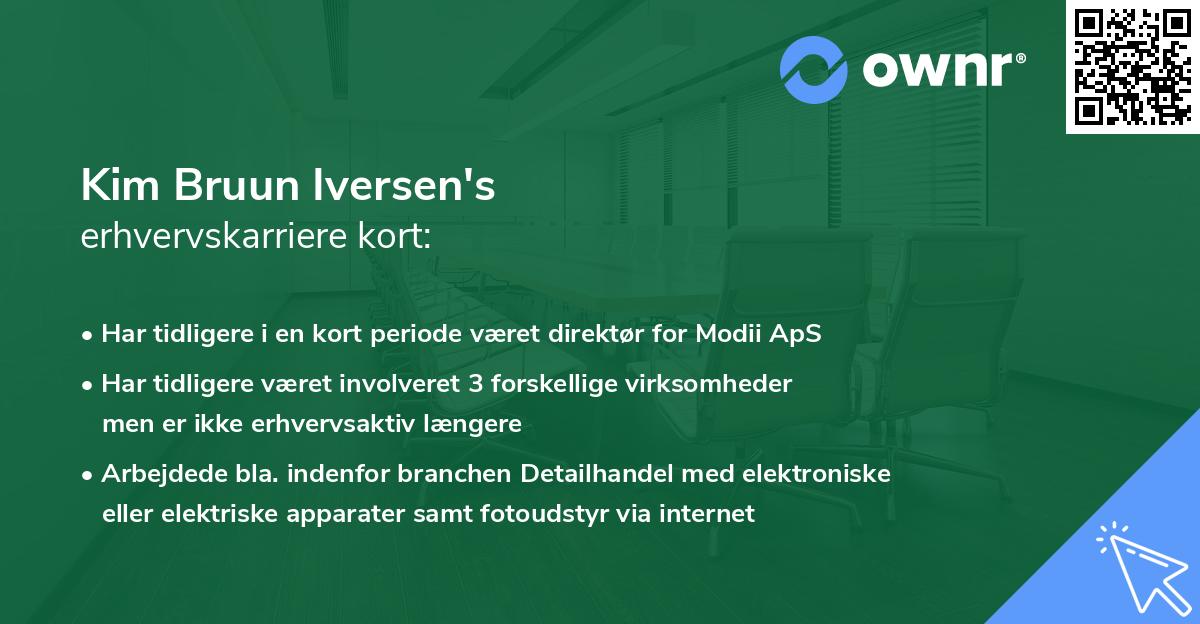 Kim Bruun Iversen's erhvervskarriere kort