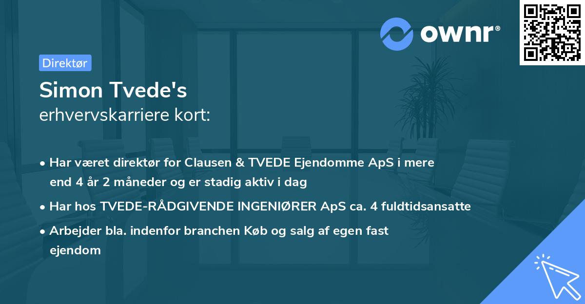 Simon Tvede's erhvervskarriere kort