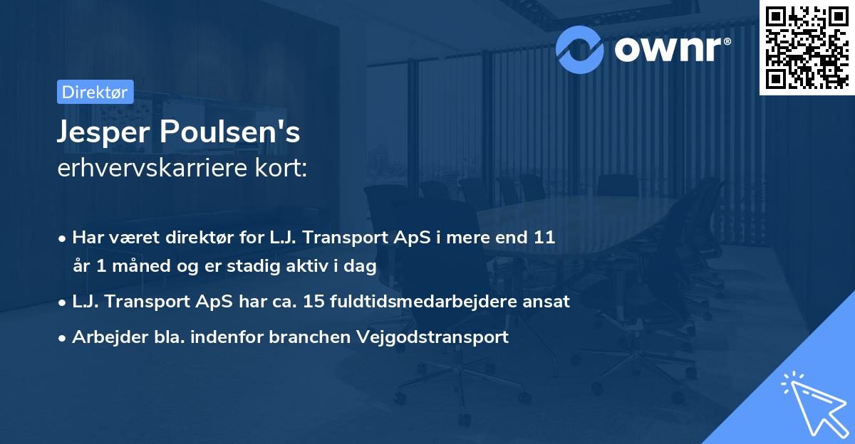 Jesper Poulsen's erhvervskarriere kort