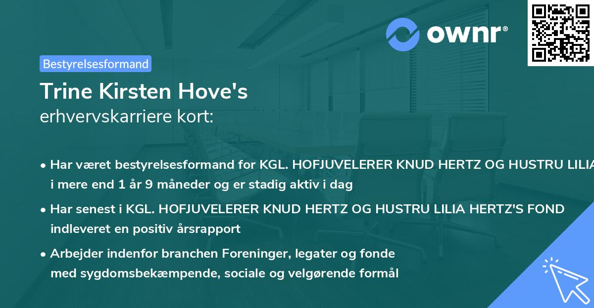 Trine Kirsten Hove's erhvervskarriere kort