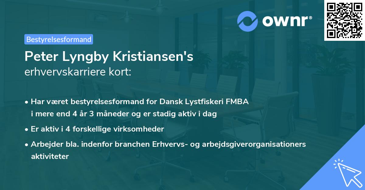 Peter Lyngby Kristiansen's erhvervskarriere kort