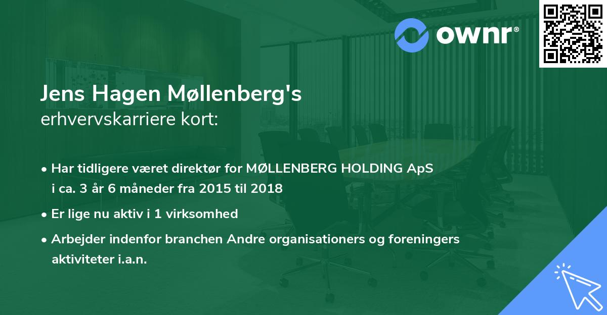 Jens Hagen Møllenberg's erhvervskarriere kort