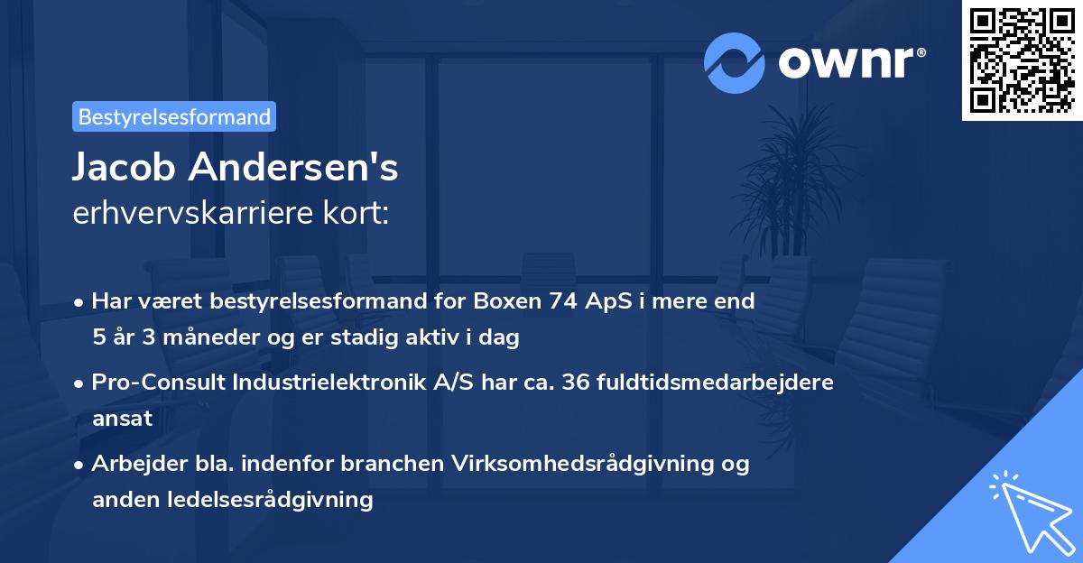 Jacob Andersen's erhvervskarriere kort