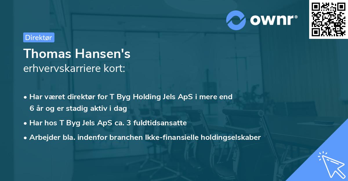 Thomas Hansen's erhvervskarriere kort