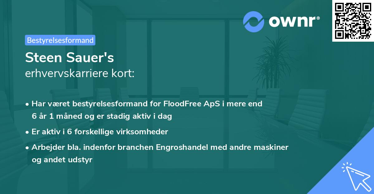 Steen Sauer's erhvervskarriere kort