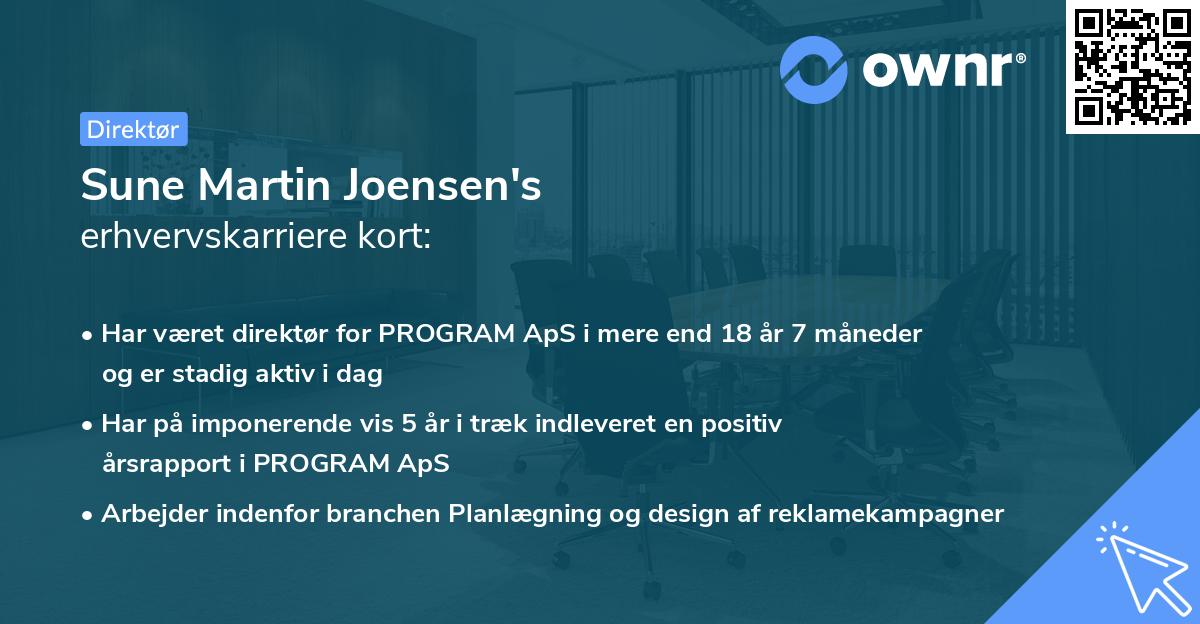 Sune Martin Joensen's erhvervskarriere kort
