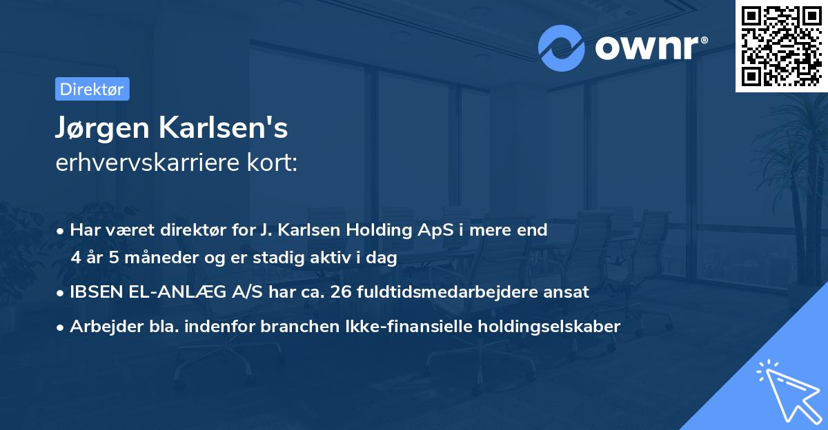Jørgen Karlsen's erhvervskarriere kort