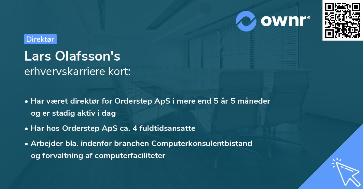Lars Olafsson's erhvervskarriere kort
