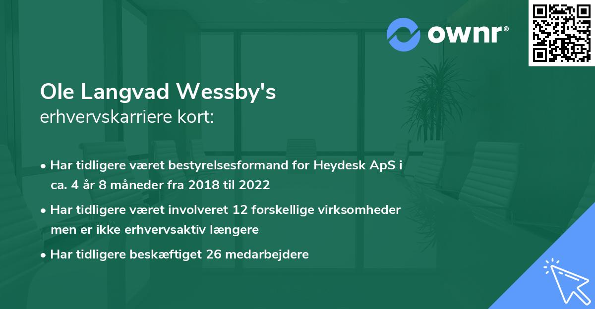 Ole Langvad Wessby's erhvervskarriere kort
