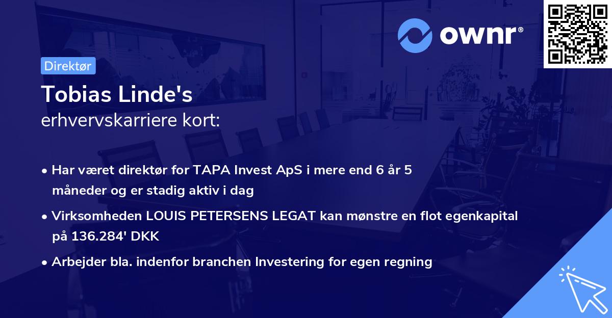 Tobias Linde's erhvervskarriere kort