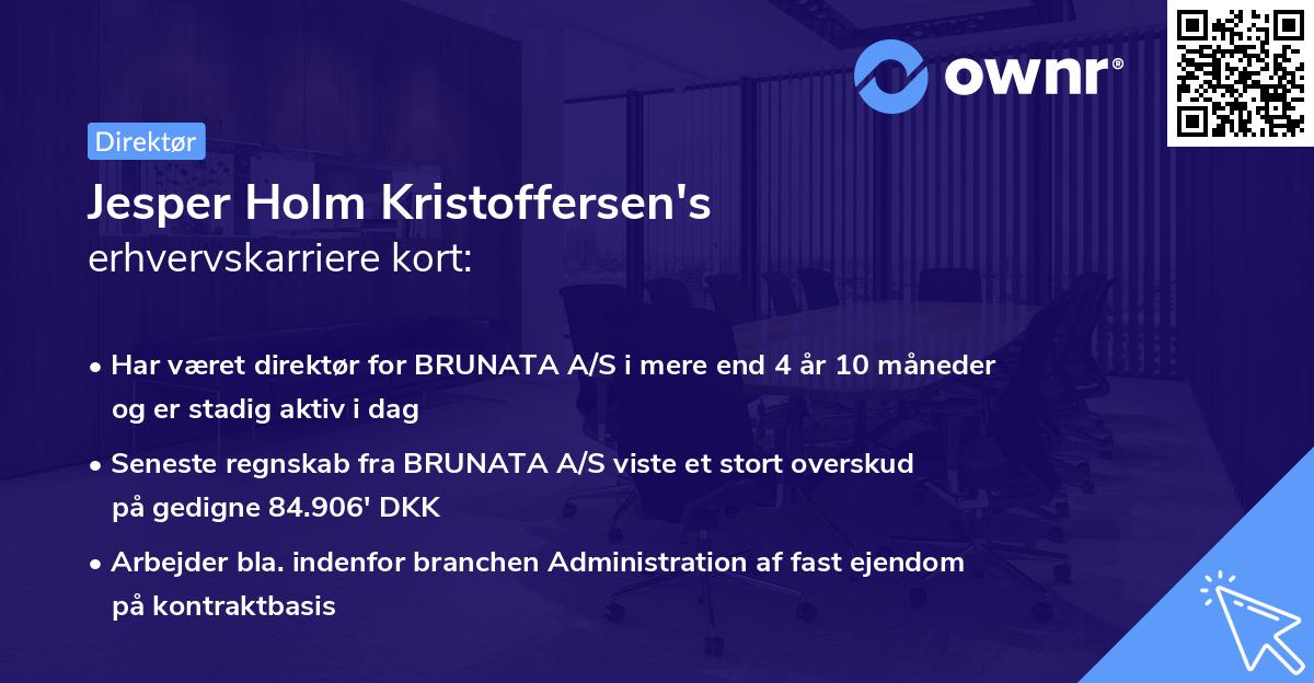 Jesper Holm Kristoffersen's erhvervskarriere kort