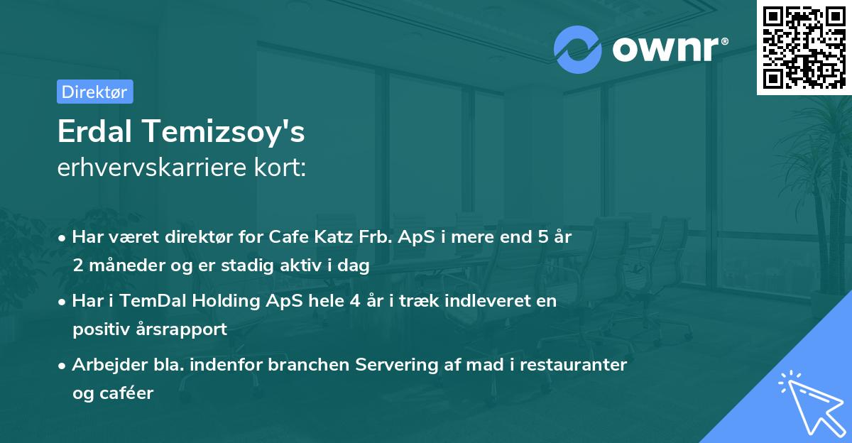 Erdal Temizsoy's erhvervskarriere kort