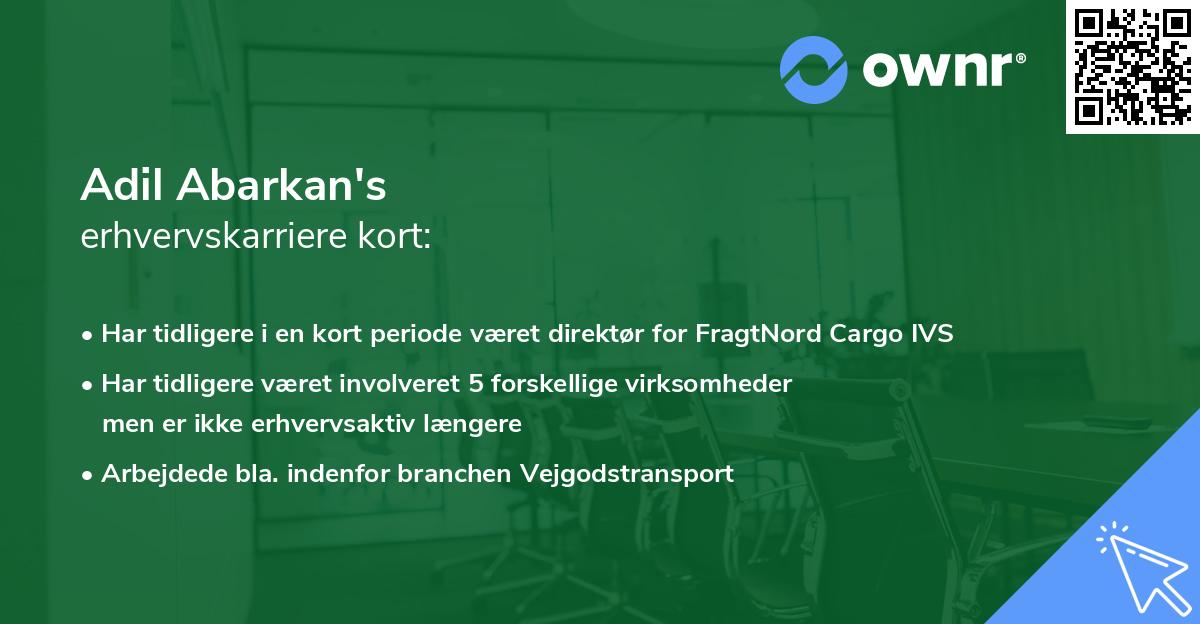 Adil Abarkan's erhvervskarriere kort