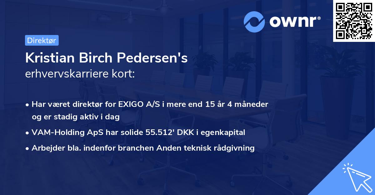 Kristian Birch Pedersen's erhvervskarriere kort