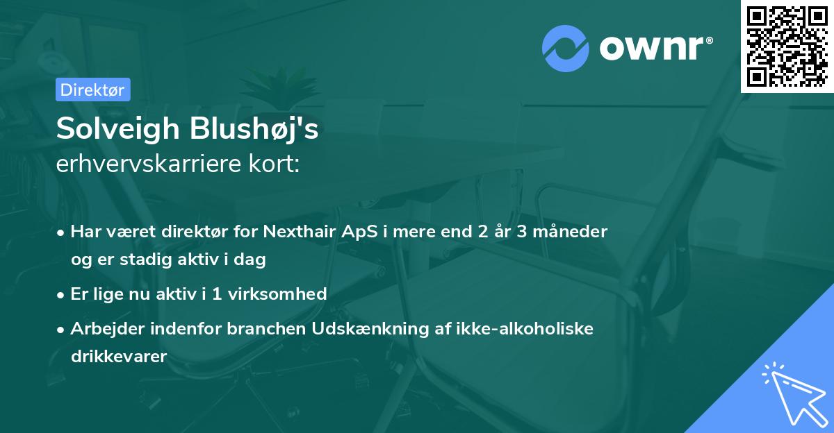 Solveigh Blushøj's erhvervskarriere kort