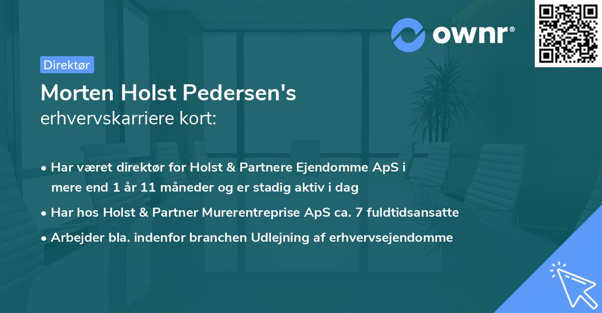 Morten Holst Pedersen's erhvervskarriere kort