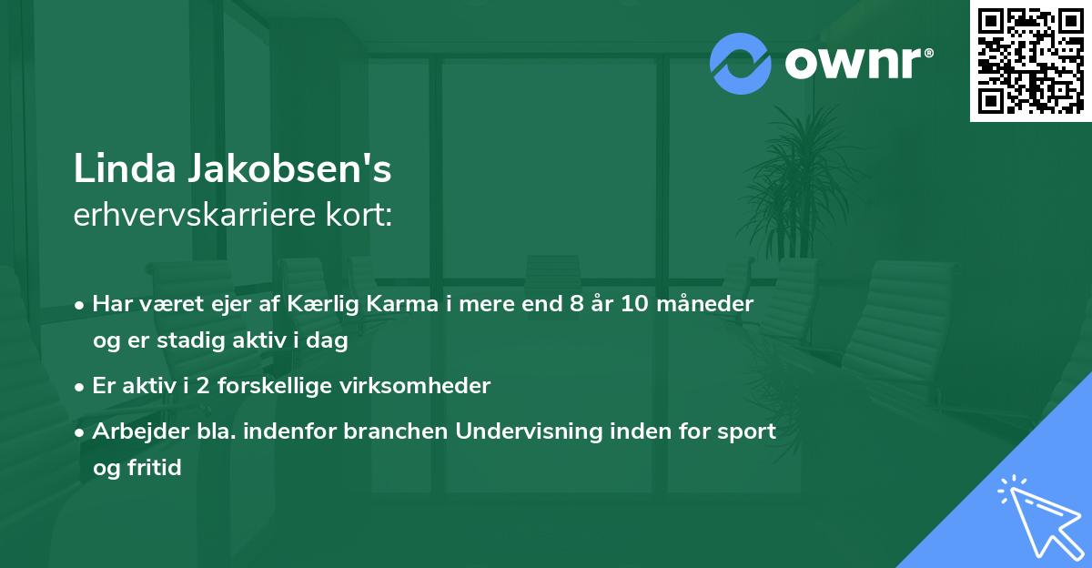 Linda Jakobsen's erhvervskarriere kort