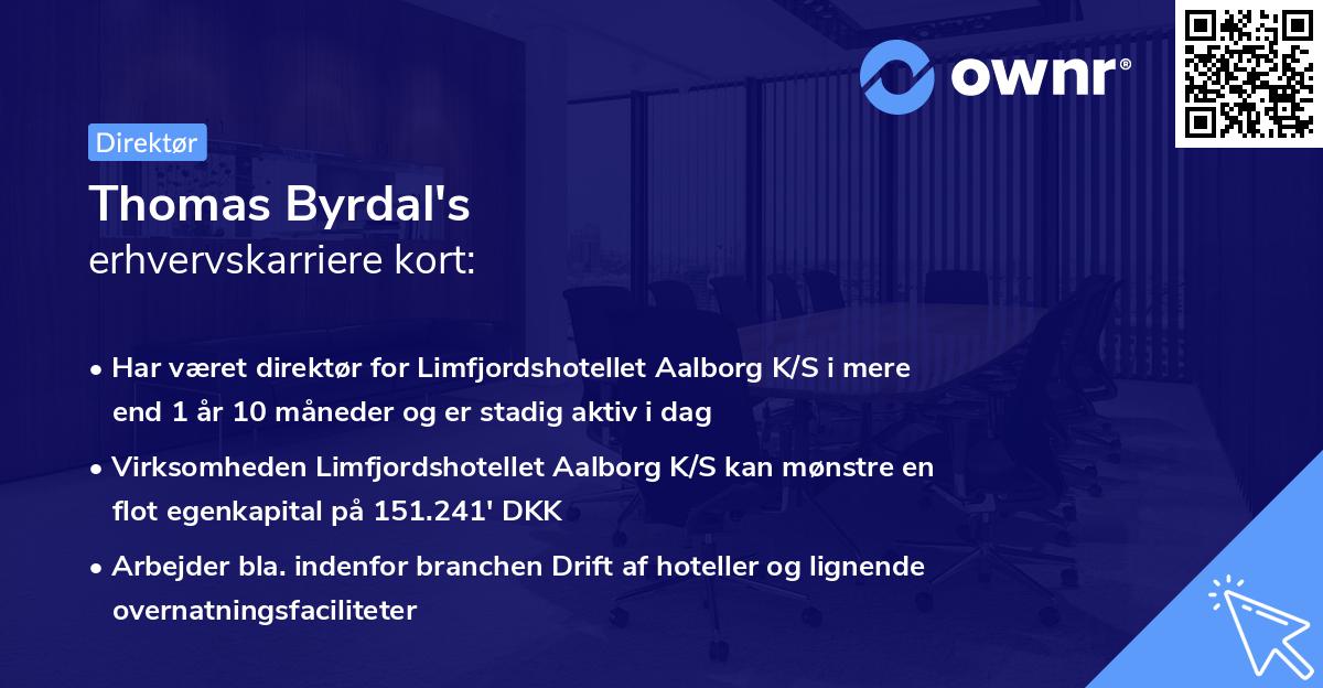 Thomas Byrdal's erhvervskarriere kort