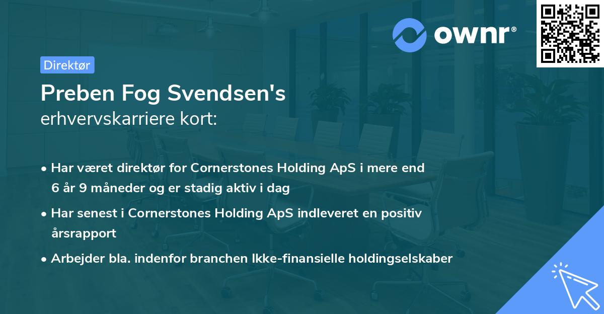 Preben Fog Svendsen's erhvervskarriere kort