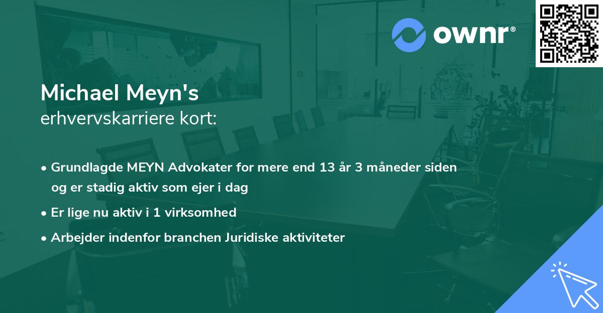 Michael Meyn's erhvervskarriere kort