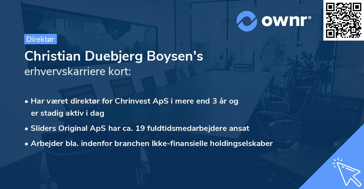 Christian Duebjerg Boysen's erhvervskarriere kort