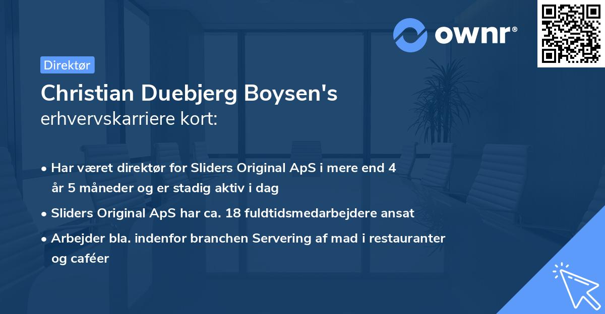Christian Duebjerg Boysen's erhvervskarriere kort