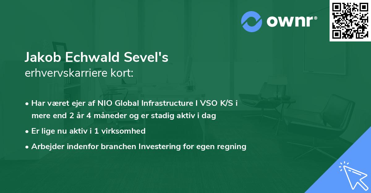 Jakob Echwald Sevel's erhvervskarriere kort