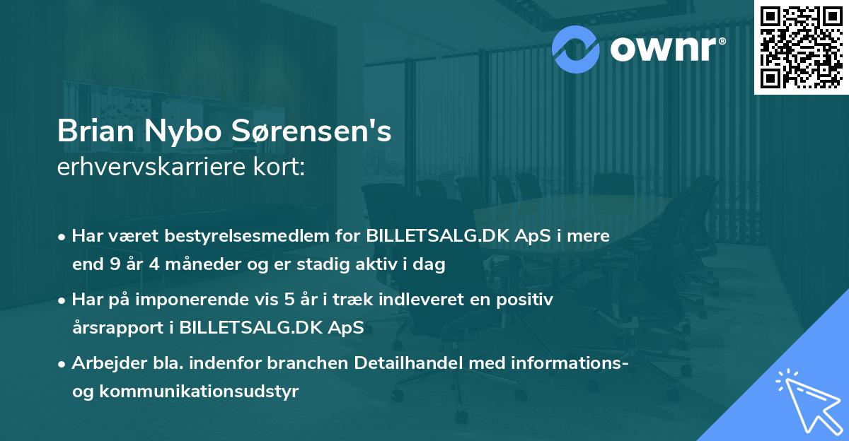 Brian Nybo Sørensen's erhvervskarriere kort