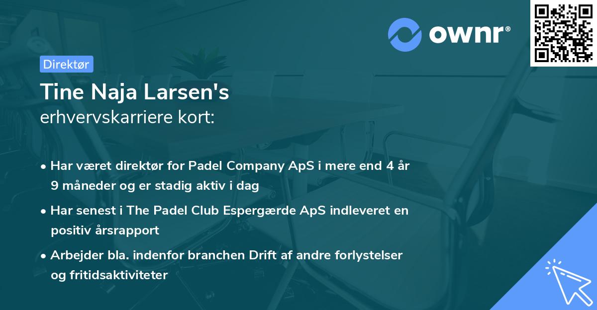 Tine Naja Larsen's erhvervskarriere kort
