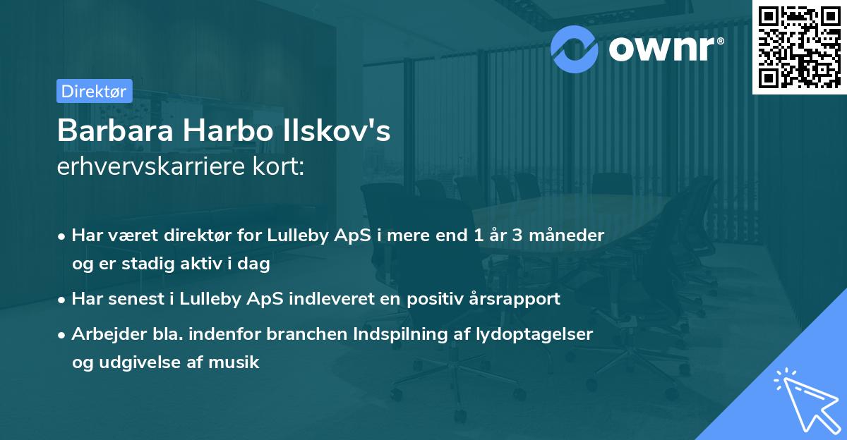 Barbara Harbo Ilskov's erhvervskarriere kort