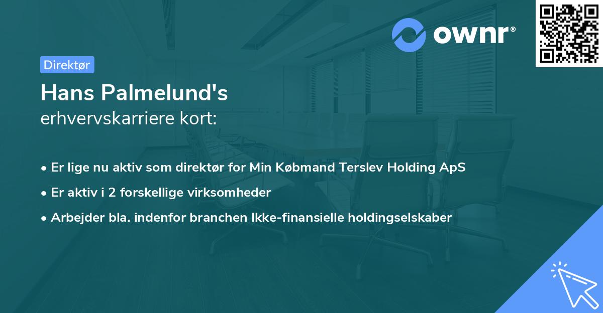 Hans Palmelund's erhvervskarriere kort