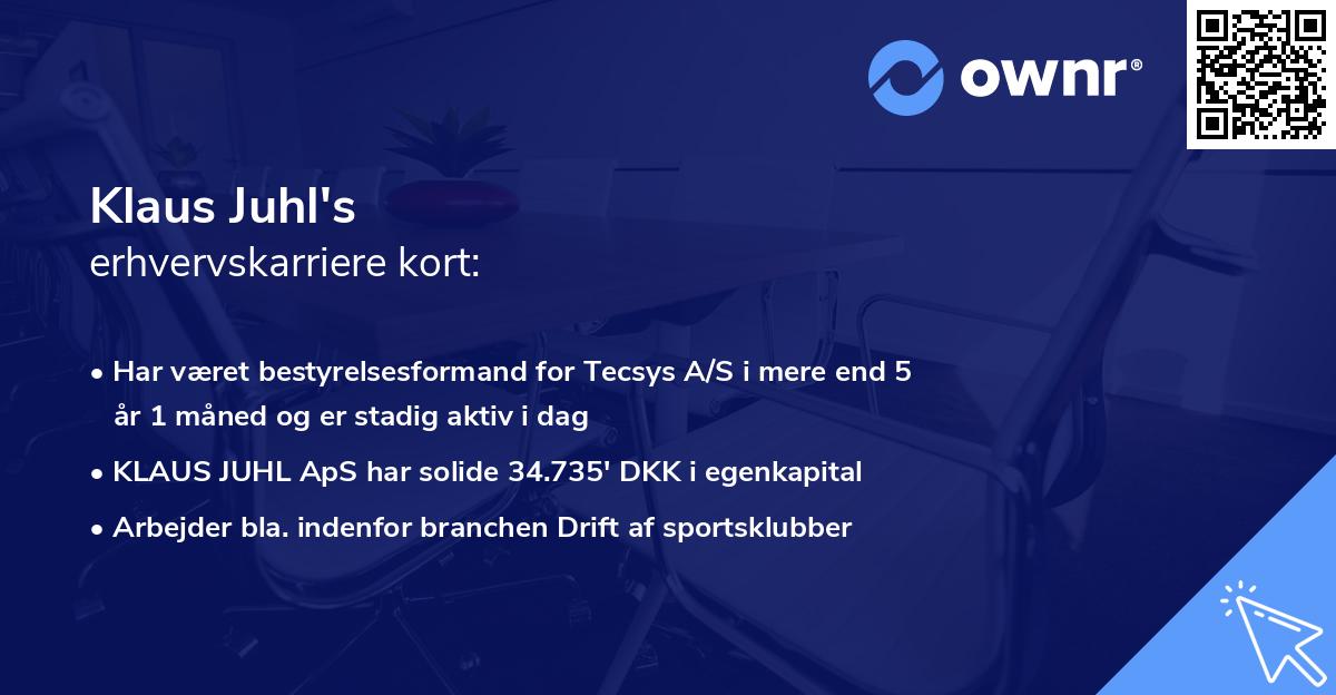 Klaus Juhl's erhvervskarriere kort