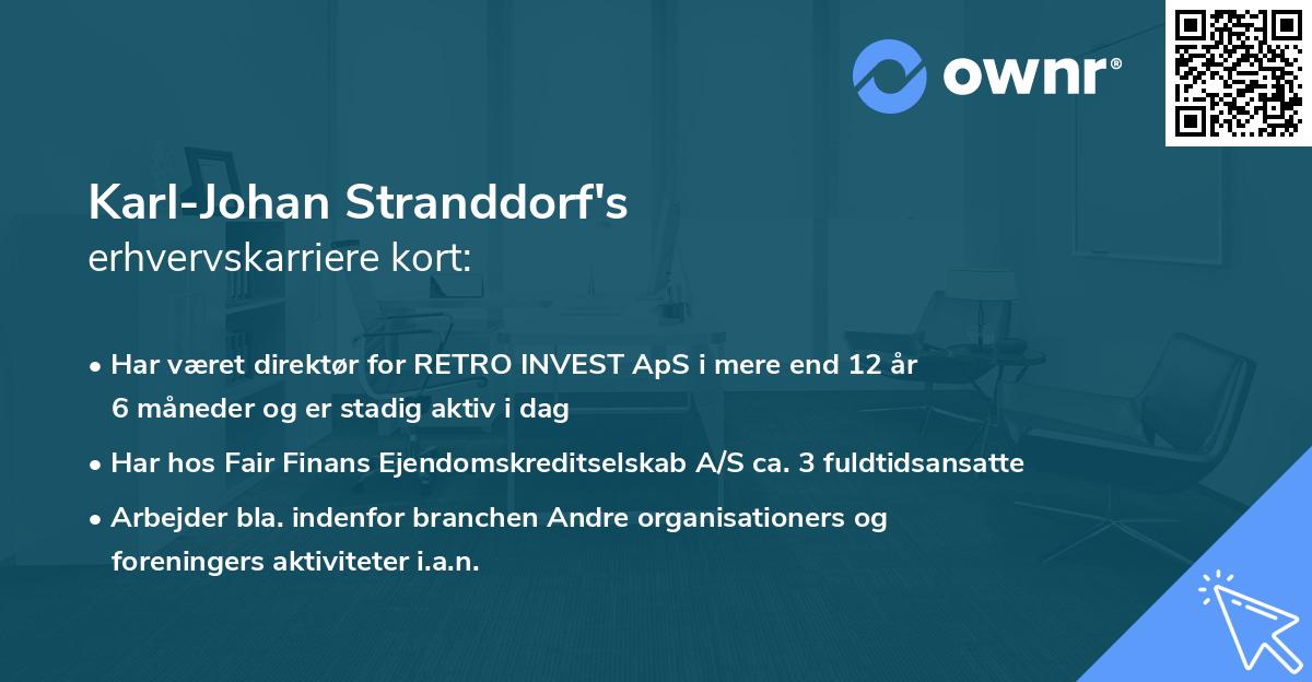 Karl-Johan Stranddorf's erhvervskarriere kort