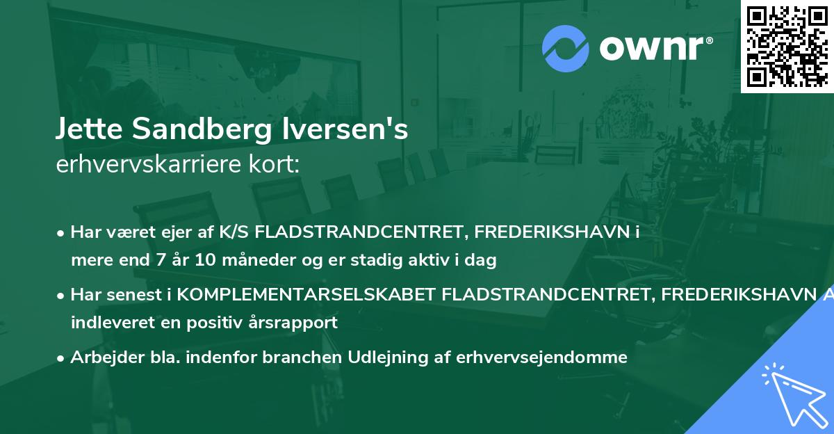 Jette Sandberg Iversen's erhvervskarriere kort