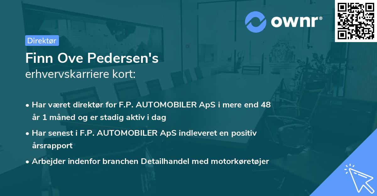 Finn Ove Pedersen's erhvervskarriere kort