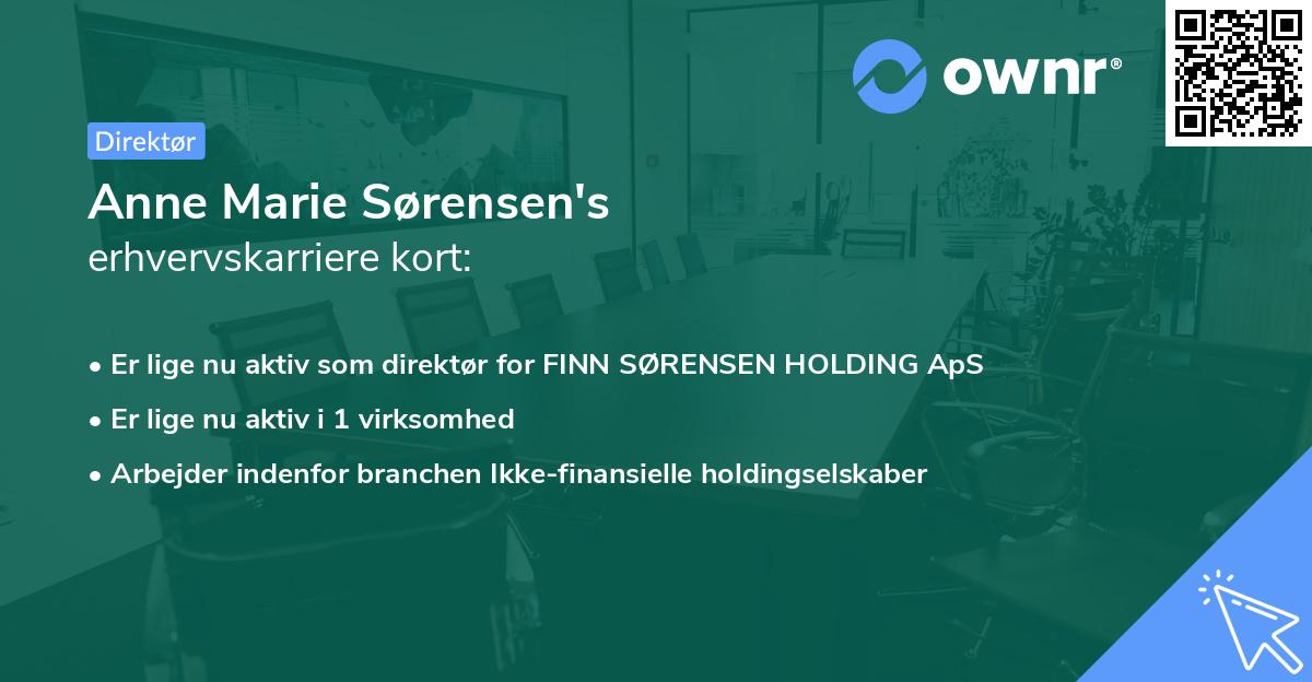 Anne Marie Sørensen's erhvervskarriere kort