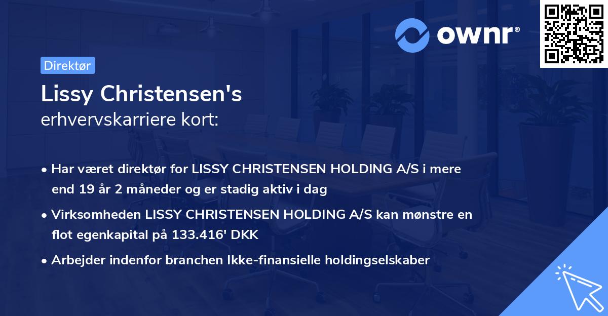 Lissy Christensen's erhvervskarriere kort