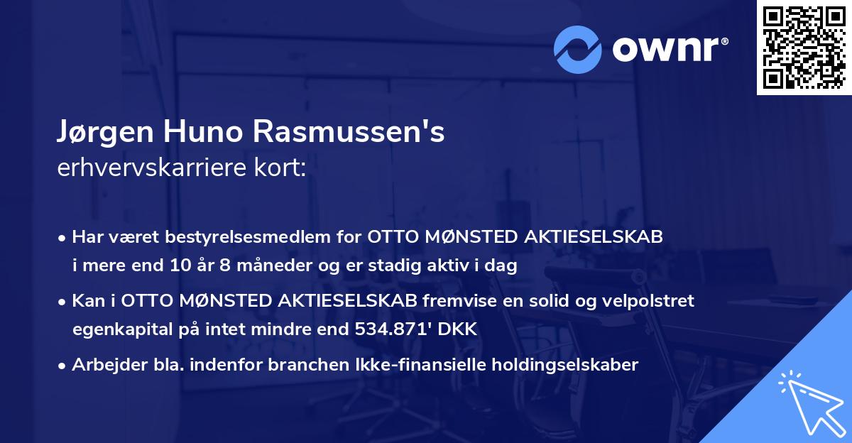 Jørgen Huno Rasmussen's erhvervskarriere kort