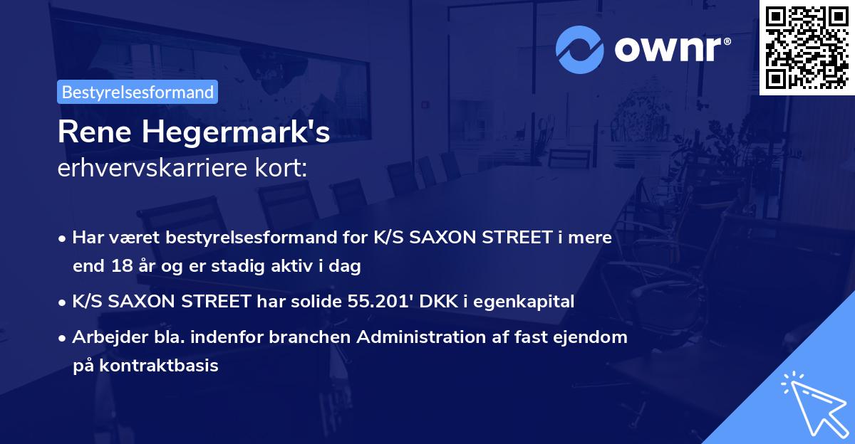 Rene Hegermark's erhvervskarriere kort