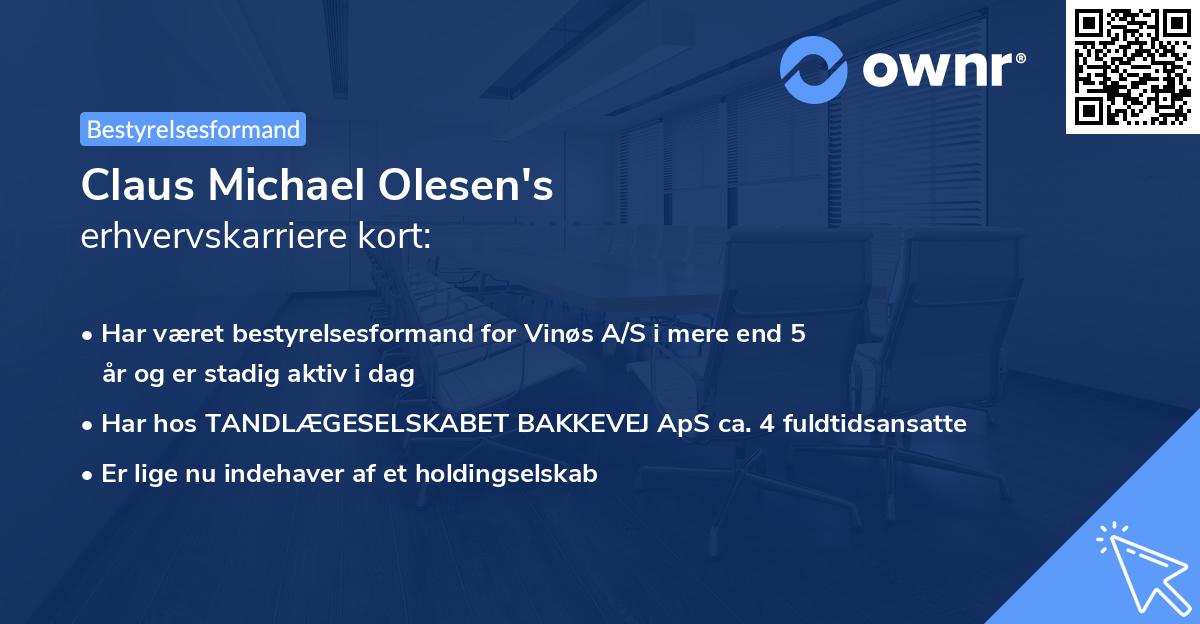 Claus Michael Olesen's erhvervskarriere kort