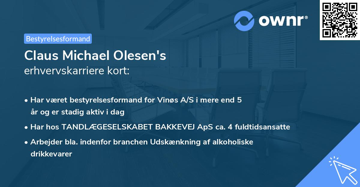 Claus Michael Olesen's erhvervskarriere kort