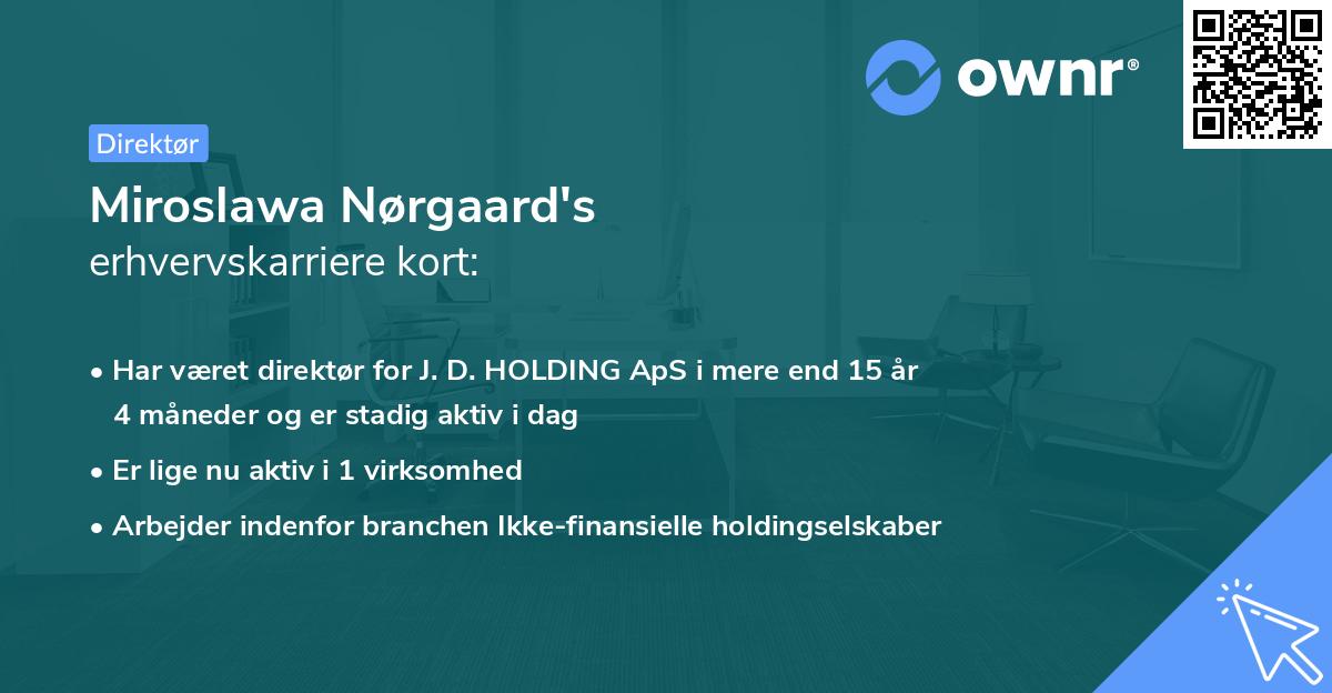 Miroslawa Nørgaard's erhvervskarriere kort