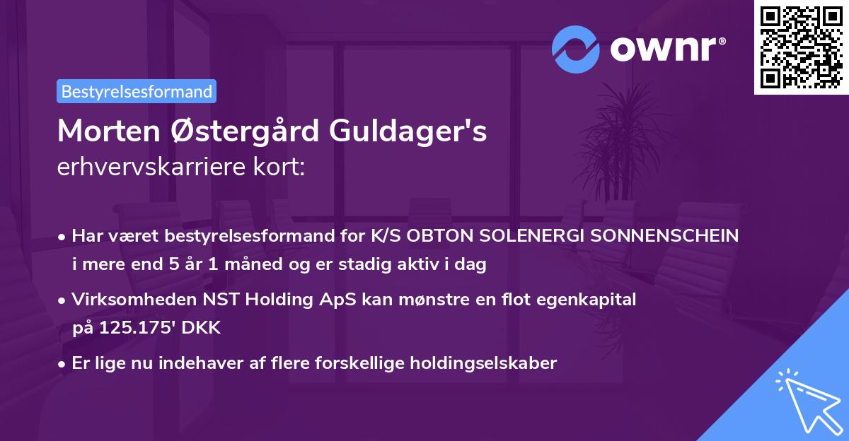 Morten Østergård Guldager's erhvervskarriere kort