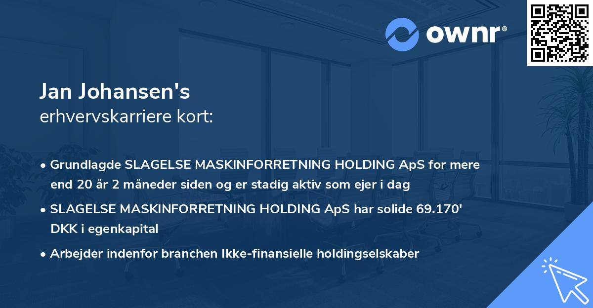 Jan Johansen's erhvervskarriere kort