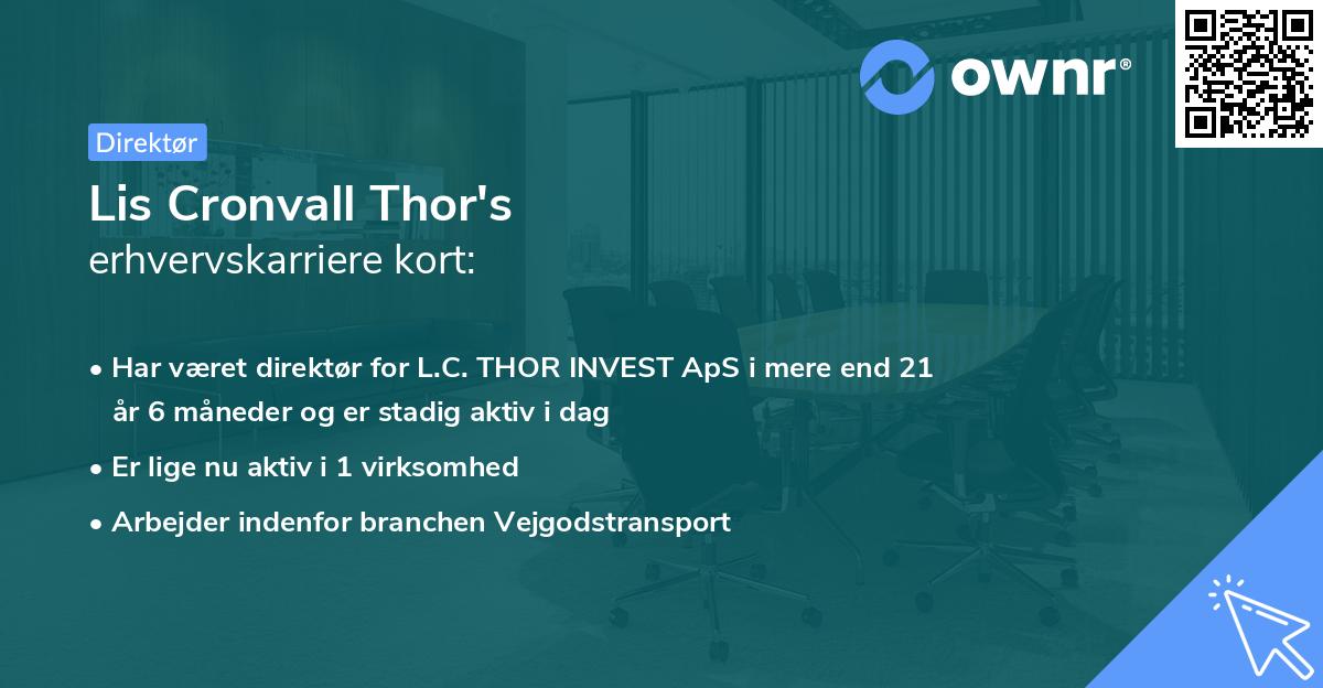 Lis Cronvall Thor's erhvervskarriere kort