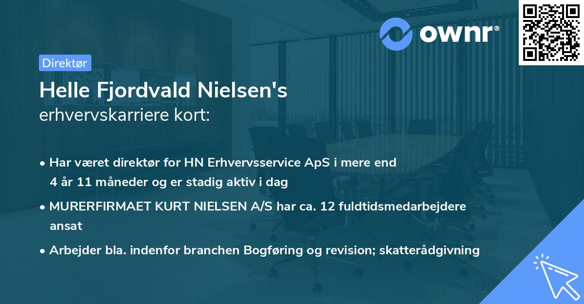 Helle Fjordvald Nielsen's erhvervskarriere kort