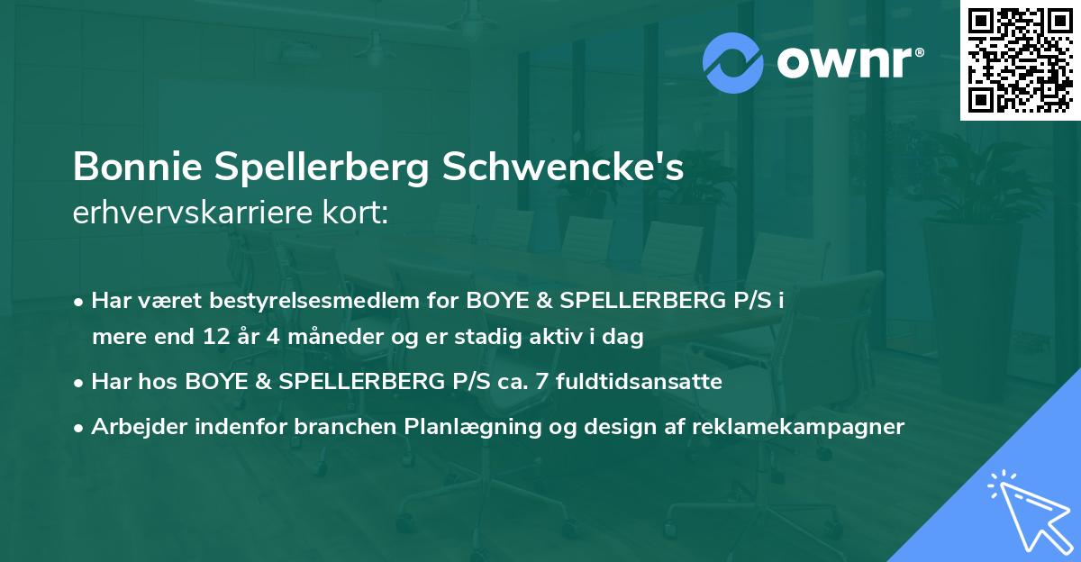 Bonnie Spellerberg Schwencke's erhvervskarriere kort
