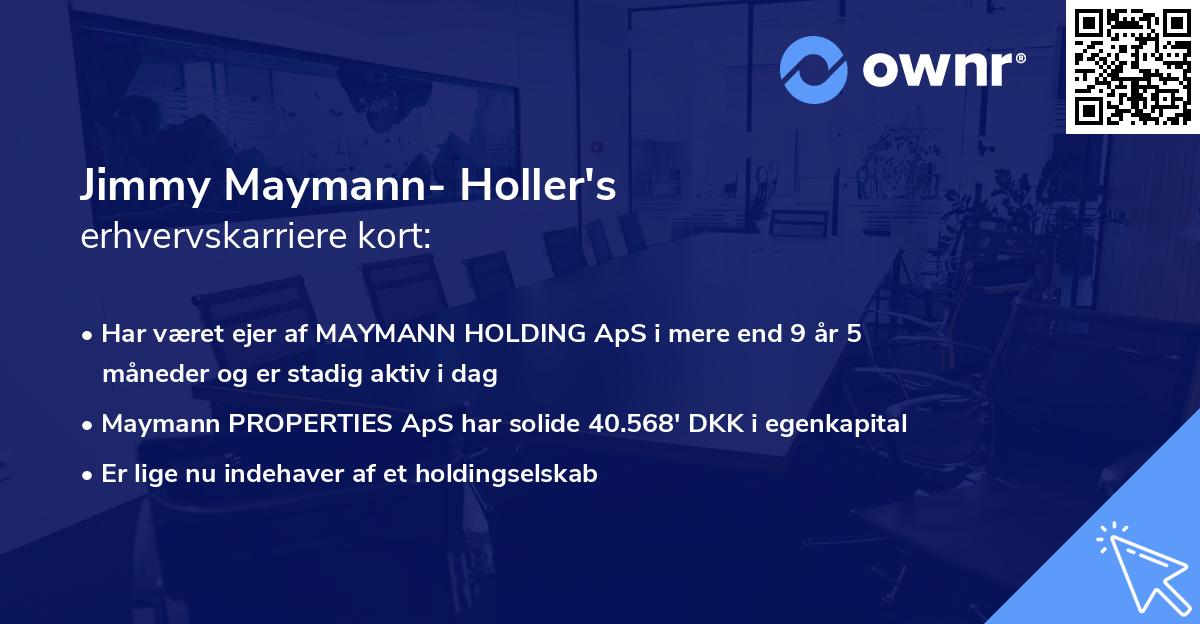 Jimmy Maymann- Holler's erhvervskarriere kort