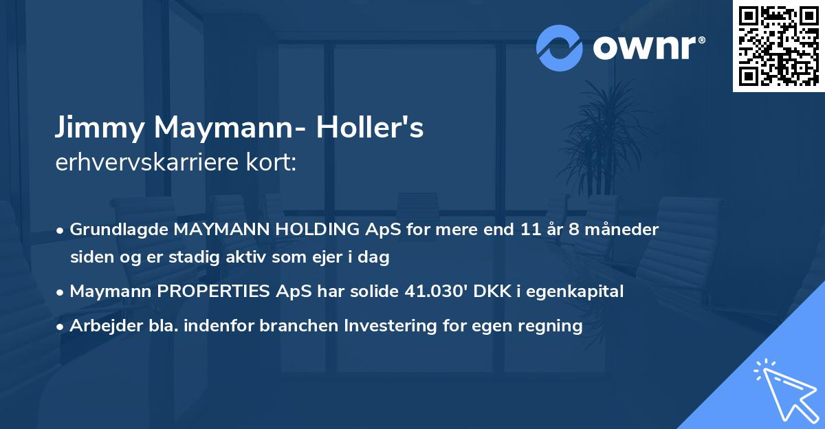 Jimmy Maymann- Holler's erhvervskarriere kort