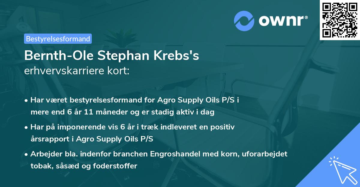 Bernth-Ole Stephan Krebs's erhvervskarriere kort